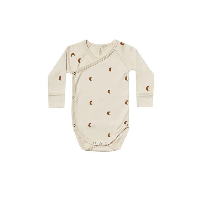 Cactus printed baby long sleeve bodysuit in a white background