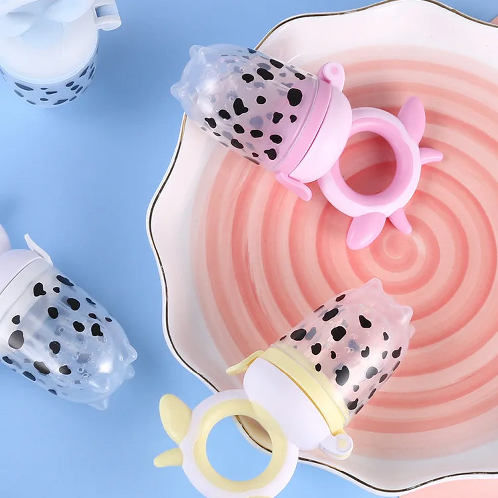 Baby Food Pacifier Teether Cow Print