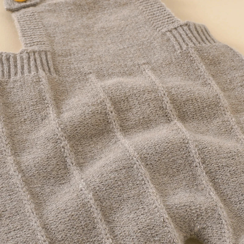 Dark Khaki Baby Knitted Romper's Knitted Fabric