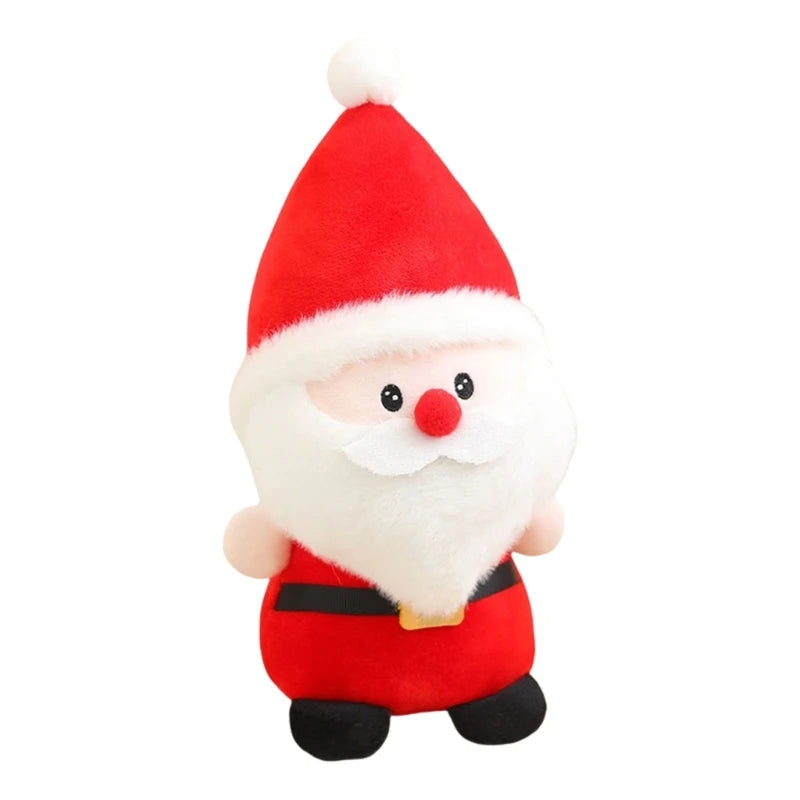 Santa Claus In A Red Suit And Hat Plush Stuffed Toy In A White Background