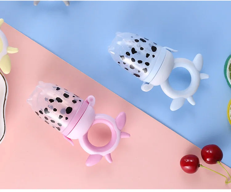 Baby Food Pacifier Teether Cow Print