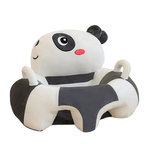 White And Black Panda Sofa Plush Chair Cover In A White Background