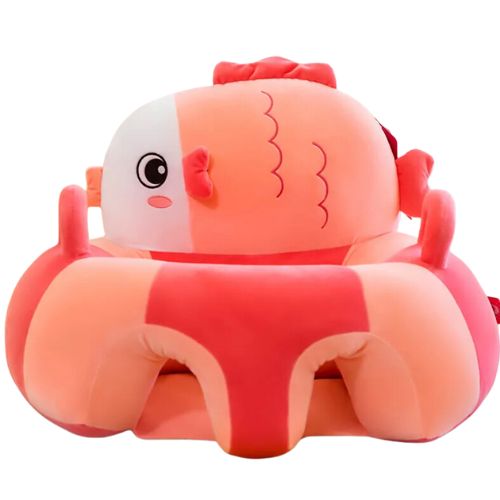 Peach and Pink Fish Sofa Plush Chair Cover In A White Background
