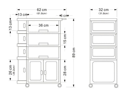 Baby Storage Rack Folding Trolley Size Dimensions