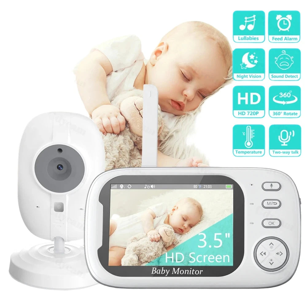 Wireless Baby Security Camera showcasing various features for infant monitoring.