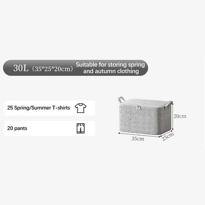 Non-woven Storage Bag Organizer With Lid With Text " 30L (35*25*20cm) Suitable for storing spring and autumn clothing" 