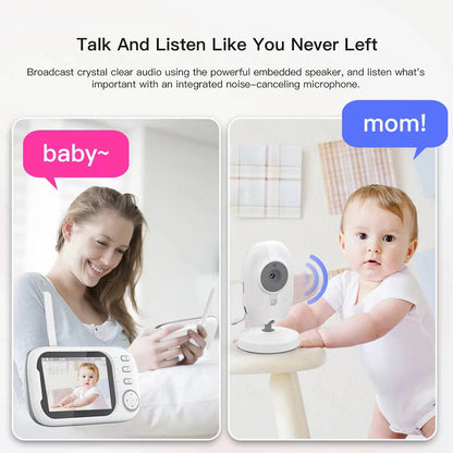 Mom and Baby Talking on a Baby Security Camera 