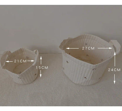 Two Baby Diaper Bag Caddy Organizer With Olive Design With Size Dimensions "21CM x 15CM" And "27CM X 24CM"