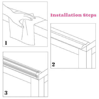  Child-proof Clear table corner guard strip Installation Step